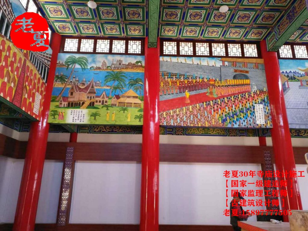 小型寺庙设计图纸，三开间寺庙设计，五开间七开间寺庙设计图纸