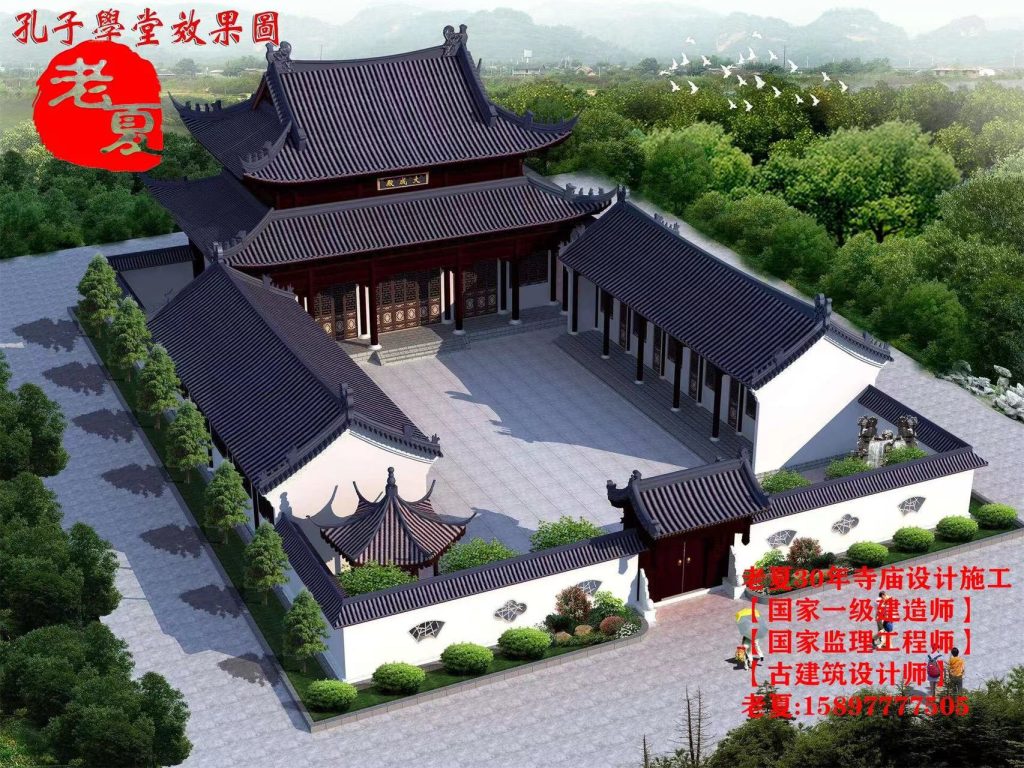 福建福州寺庙设计效果图设计，莆田寺庙设计效果图施工图